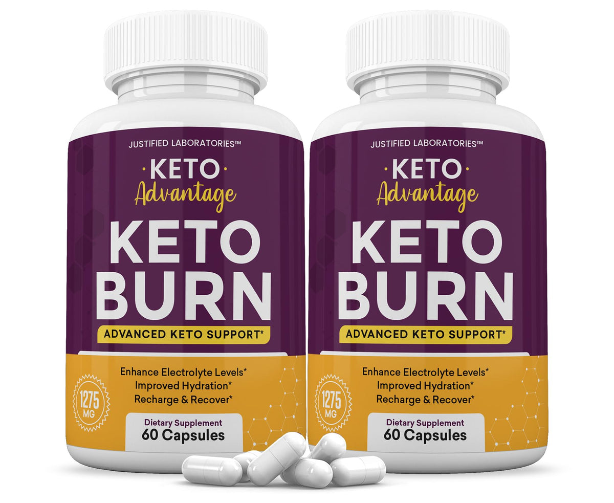 (2 Pack) Keto Advantage Keto Burn Pills 1275MG New & Improved Formula Contains Apple 