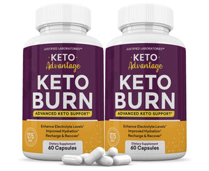 (2 Pack) Keto Advantage Keto Burn Pills 1275MG New & Improved Formula Contains Apple 