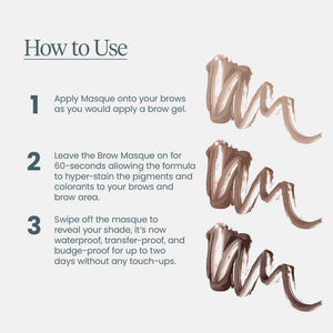 Wonderskin Wonder Blading Brow Stain & Go Masque - Long Lasting Eye Brow Tint, Transfer Proof and Smudge Proof Eyebrow Tint Stain (Dark Brunette)