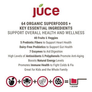 Terra Kai Organics JUCE Reds Organic Superfood Powder - Garden Berry Flavor | Fruit & Veggie Powder for Everyone w/64 Immune Boosting Superfood Plus Probiotics for Gut Health | 20 Servings (230g) Terra Kai OrganicsBuy Supplements Australia