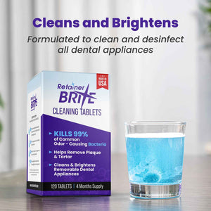 Retainer Brite - Retainer Cleaner Tablets for Invisalign, Mouth Guard Cleaner, Night Guard Cleaning and More. Cleaning Tablets for Ultrasonic Cleaners.