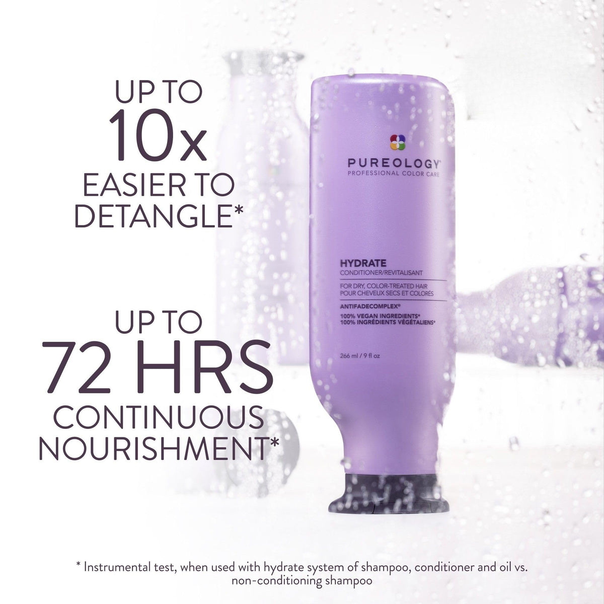 Pureology Hydrate Conditioner - For Dry or Color Treated Hair, Nourishing Conditioner to Restore Moisture and Seal in Hydration, Vegan, 9 Fl Oz