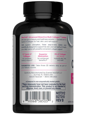 NeoCell Super Multi Collagen Peptides | 120 Tablets | 10 Types of Collagen | Skin, Hair and Nails | Beauty Supplement | For Men and Women NeoCell buy supplements Au