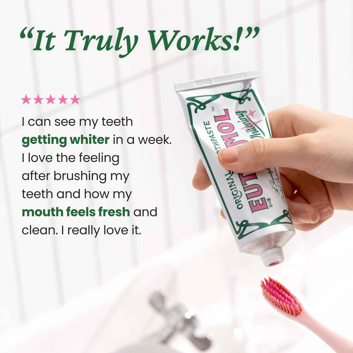 EUTHYMOL Whitening Toothpaste (3.7fl oz) - Stain Removal in 2 Weeks, Long-Lasting Freshness for Sensitive Gum & Teeth. Bad Breath