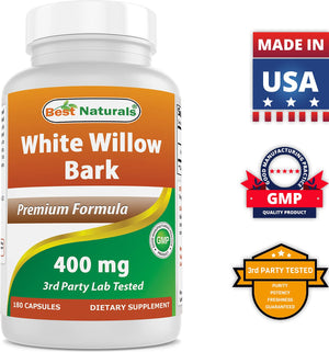 Best Naturals White Willow Bark 400 mg 180 Capsules (180 Count (Pack of 3)) Best NaturalsBuy Supplements Australia
