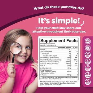 Phytoral Vegan Kids Focus Gummies - Potent Chewable Brain Support for Children - Enhances Concentration & Memory - Calming Supplements & Focus Gummies for Kids - Non-GMO & Gluten-Free - 60 Count PhytoralBuy Supplements Australia