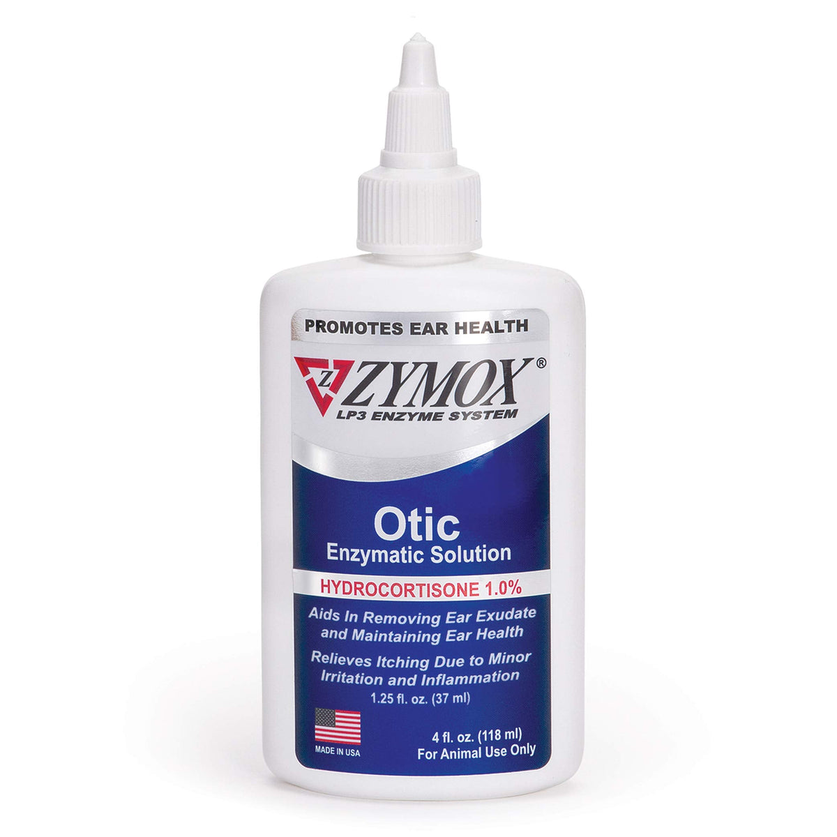 Zymox Otic Enzymatic Solution for Dogs and Cats to Soothe Ear Infections with 1% Hydrocortisone for Itch Relief, 1.25oz - with 1% Hydrocortisone for Itch Relief, 1.25oz