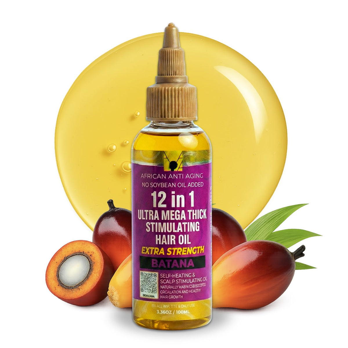 Batana & Natural Oils Hair Growth Formula - 12-in-1 Triple Strength Scalp & Hair Oil with Batana, Olive, Coconut & Jojoba, Promotes Thickness, Shine & Healthier Hair for Men & Women, 3.38 fl oz