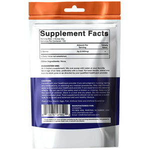 Vitamatic L-Serine Pure Powder 250 Gram | 2000 mg per Serving | 125 Servings | Unflavored | No Additives | Free of Soy, Eggs, Fish & Artificial Ingredients VitamaticBuy Supplements Australia