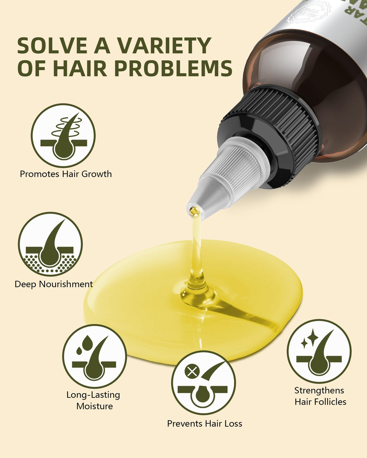 Ktintar 100% Natural Raw Batana Oil for Hair Growth, Dr Sebi Hair Growth Oil From Honduras, Thicker & Stronger Hair - 4.23 Fl Oz