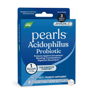 supplement products​Nature's Way Probiotic Pearls Acidophilus, Supports Digestive Balance & Gut Health*, Reduces Occasional Constipation and Bloating*, 1 Billion CFU, No Refrigeration Required, 90 Softgels - JerryCherryUSA