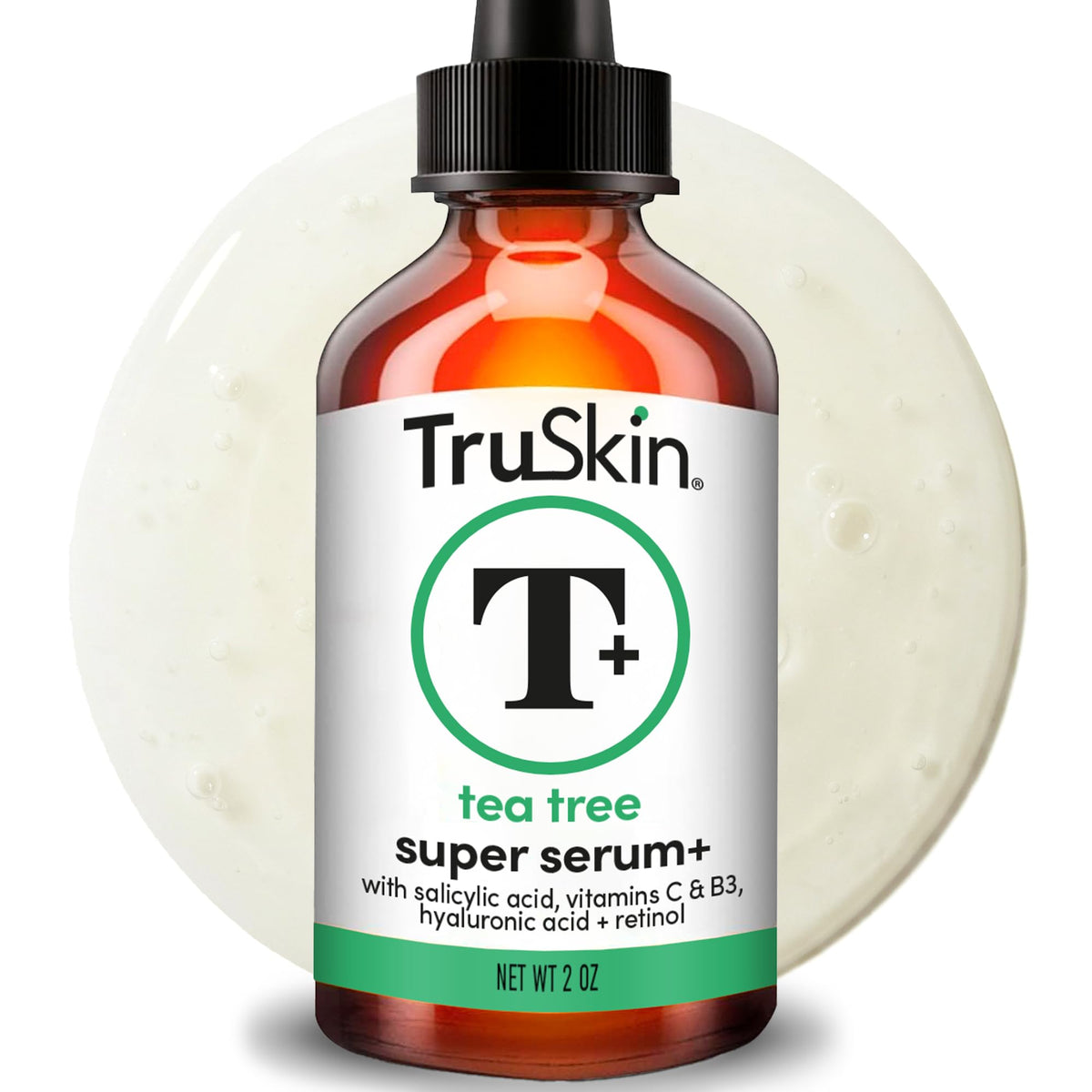 TruSkin Tea Tree Acne Serum with Salicylic Acid & Retinol, 1 fl oz - Helps to clarify acne-prone skin, refine the look of pores & complexion with Tea Tree, Niacinamide, and Vitamin C