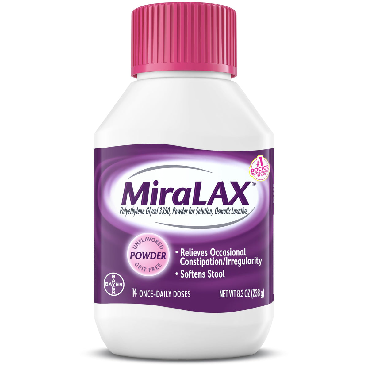 supplement products​MiraLAX Laxative Powder, Gentle Constipation Relief, PEG 3350, Physician Recommended, No Harsh Side Effects, 14 Dose - JerryCherryUSA