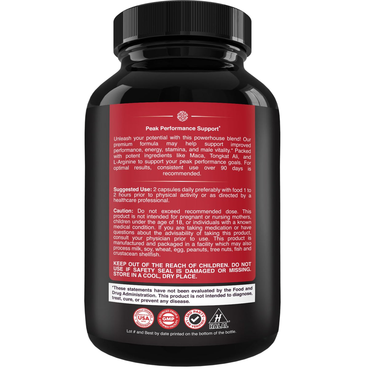 Extra Strength Testosterone Booster for Men - Herbal Formula for Muscle, Stamina & Strength - Tongkat Ali, Maca, Horny Goat Weed, Saw Palmetto