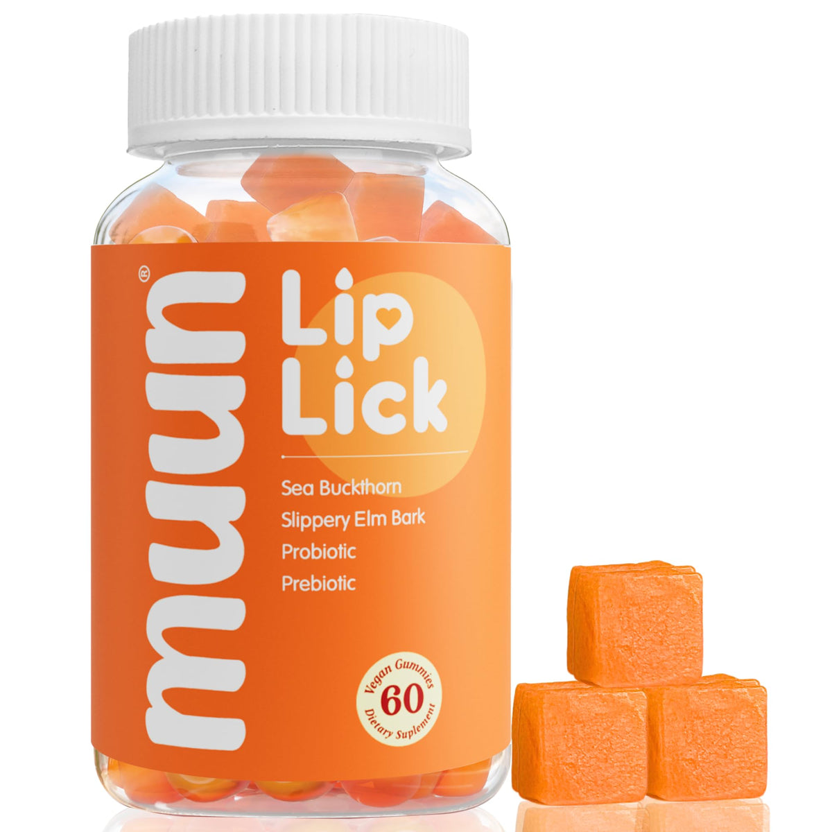 Muun Vaginal Dryness Gummy for Perimenopause Menopause with Slippery Elm Bark, Omega