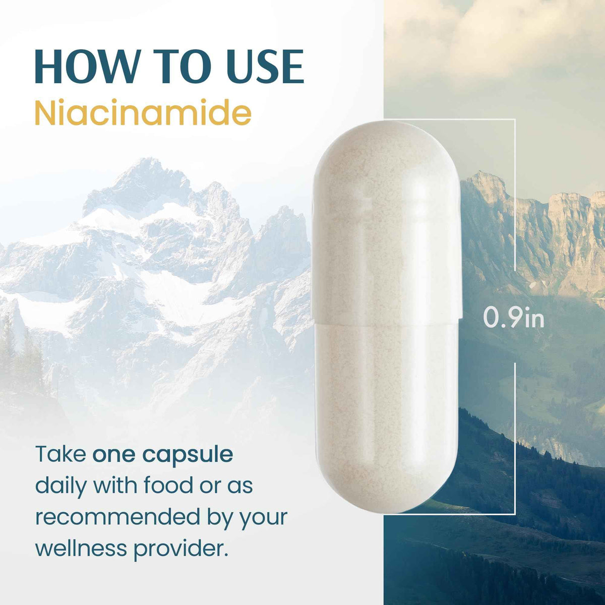 Vykee Nutrition Niacinamide Capsules - Vitamin B3 Supplement for Skin Wellness Cellular Energy and Metabolic Support - Vegan, Non-GMO Gluten Free