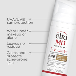 EltaMD UV Clear Tinted Sunscreen for Face, SPF 46 with Zinc Oxide, Oil-Free, Dermatologist Recommended, For Acne-Prone Sensitive Skin, 1.7 oz EltaMDBuy Supplements Australia