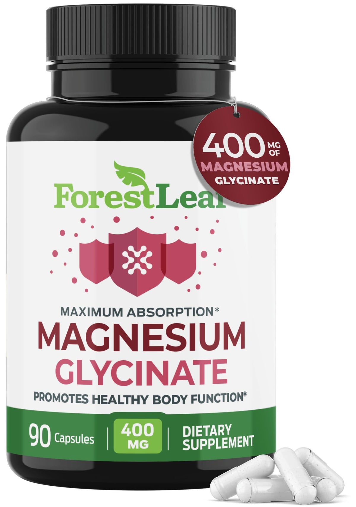 Pure Magnesium Glycinate 400mg Serving - High Absorption Magnesium Glycinate - Mag Bisglycinate for Stress, Bones, Muscles, Nerves