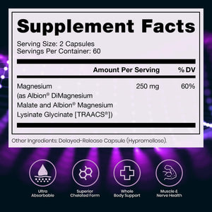 Pure TheraPro Rx Optimum Magnesium Lysinate Glycinate & Di-Magnesium Malate, Made in USA | 2 Month Supply | Chelated for Maximum Absorption, Supports Bone Health & Energy, Non-GMO Pure Therapro RxBuy Supplements Australia