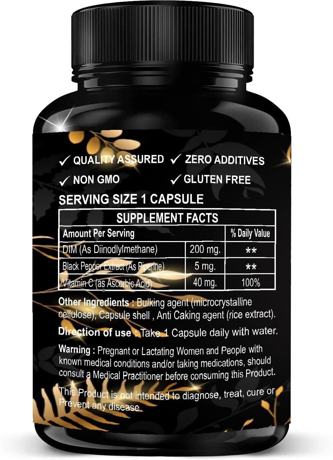 DIM Supplement 200 mg - Estrogen Balance for Women & Men - Hormone Balance, Hormonal Acne Supplements