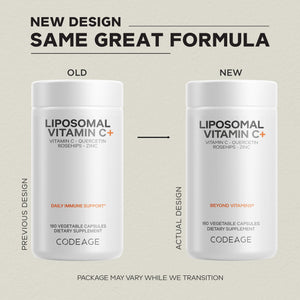 Codeage Liposomal Vitamin C 1500mg with Zinc, Elderberry, Citrus Bioflavonoids Grapefruit, Lemon, Orange Powder, Quercetin & Rose Hips Fruit – Vegan Supplement - Non-GMO, Vegan Pills, 180 Capsules CodeageBuy Supplements Australia