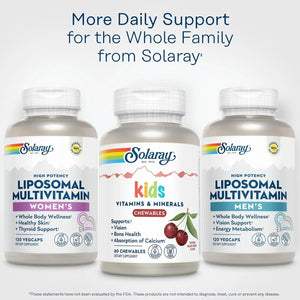 SOLARAY Childrens Vitamins & Minerals Complete Multivitamin for Kids Great Black Cherry Flavor SOLARAY