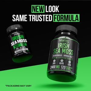VitaRaw Organic Irish Sea Moss Capsules 2400 mg - Burdock Root and Bladderwrack Powder Real Seamoss Pills for Immune Support, Joint and Gut Health Help - Raw Sea Moss Advanced Herbal Supplement VitaRawBuy Supplements Australia