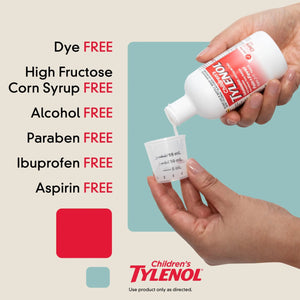 Children's Tylenol Liquid Pain Relief & Fever Medicine, Oral Suspension, Dye-Free, Acetaminophen, No Aspirin, No Ibuprofen, No High Fructose Corn Syrup; Cherry Flavor, 8 fl. oz.; Pack of 1 TylenolBuy Supplements Australia