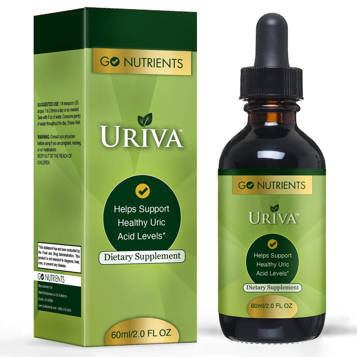 Go Nutrients Uriva Advanced Uric Acid Flush Cleanse with Tart Cherry Extract Celery Seed Extract Turmeric