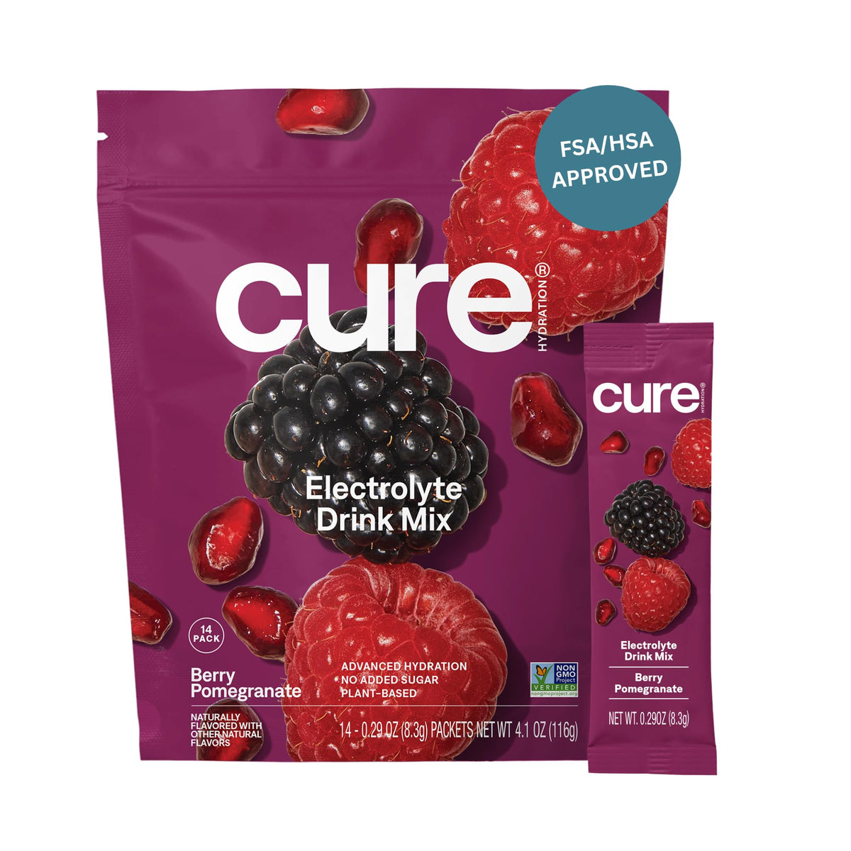 Plant-Based Electrolyte Drink Mix - No Added Sugar - FSA-HSA - Dehydration Relief Powder Made with Coconut Water - Non-GMO - Vegan