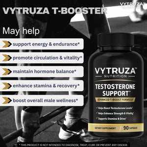 VYTRUZA Nutrition Advanced T-Boost Formula Test Support Capsules, Premium Ingredients, Energy, Strength Support Supplement for Men, 90 Capsules VYTRUZA buy supplements Au