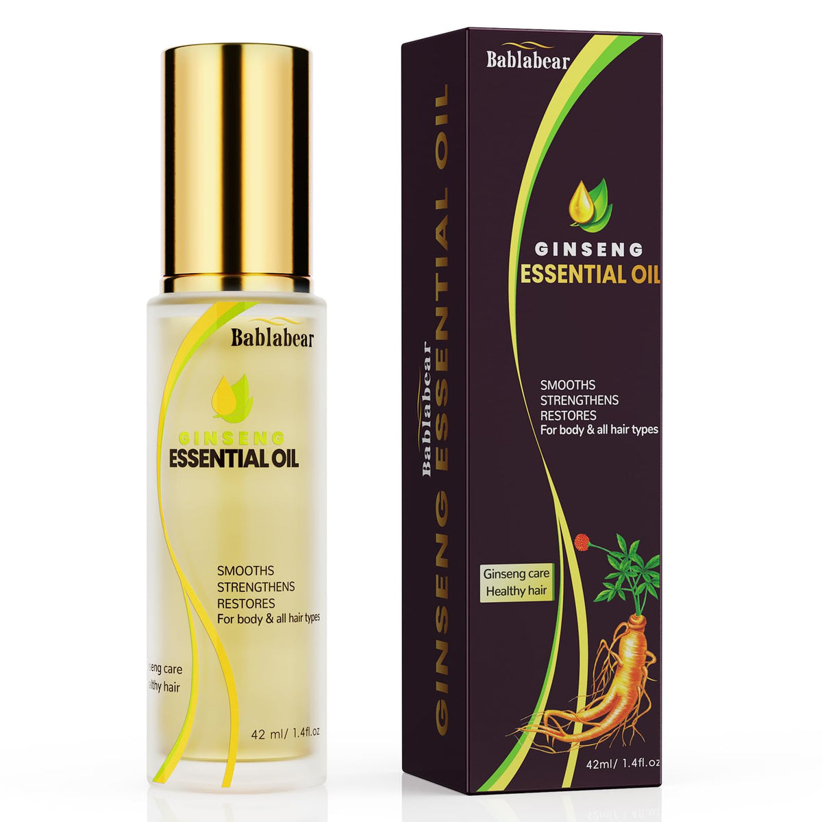 Bablabear Hair Oil Serum - Macadamia & Argan Oil Conditioning Treatment For Frizzy, Dry & Damaged Hair - Shine & Smoothness - Fast-Absorbing