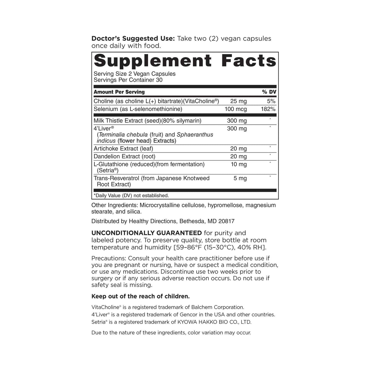 DOCTORS' PREFERRED Liver Defense with Milk Thistle | 60 Capsules
