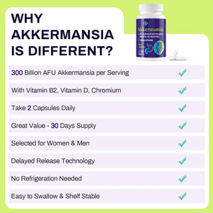 Wedkoup 300 Billion AFU Akkermansia Probiotic for Women & Men, Akkermansia Muciniphila for More Akkermansia Production, Digestive, Gut & Immune, Gut Digestive Lining Function, 240 Count