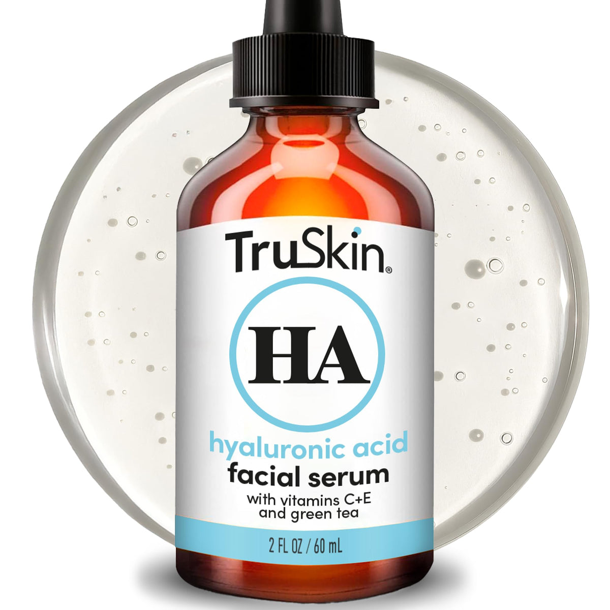 TruSkin Hyaluronic Acid Serum for Face for Hydrated, Plumper Skin, 1 fl oz - With 7 ultra-hydrating ingredients to replenish moisture and leave skin feeling soft, smooth and healthy-looking