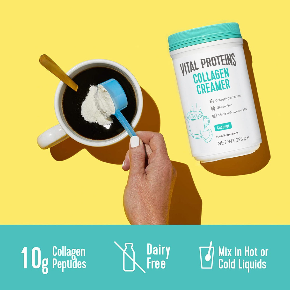 Vital Proteins Collagen Coffee Creamer, No Dairy & Low Sugar Powder with Collagen