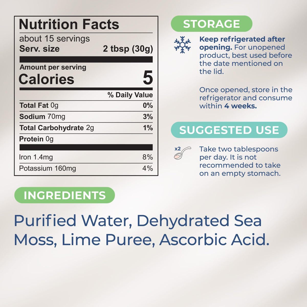TrueSeaMoss Wildcrafted Irish Sea Moss Gel - Nutritious Raw Seamoss Rich in Minerals