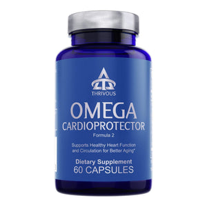 Thrivous Omega Cardioprotector – Advanced Heart & Circulation Support Supplement with AvailOm Omega-3, Garlic, Gotu Kola, Oligopin Pine Bark – 60 Vegan Capsules ThrivousBuy Supplements Australia