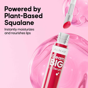 Almay Gleam Big™ Lip Serum, Hydrating and Moisturizing, Hypoallergenic Lip Gloss, Non-Sticky, 100 Positively Pink, 0.13 fl oz