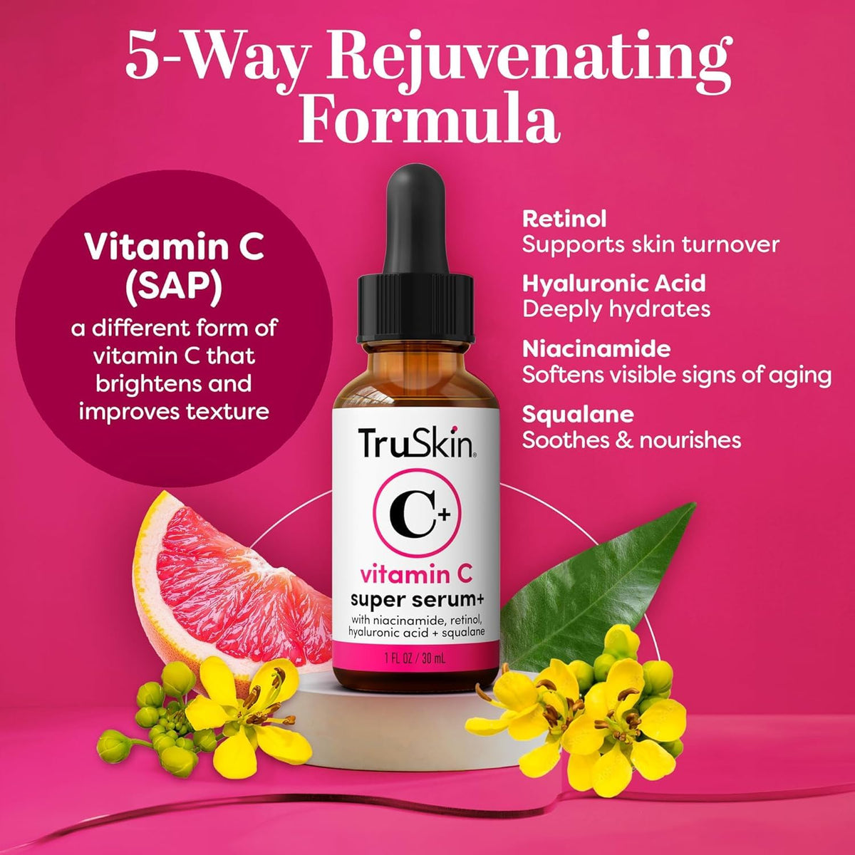 TruSkin Vitamin C Super Serum & Moisturizer Duo, 1 fl oz & 2 fl oz - Two-step Vitamin C routine to brighten, hydrate and support smoother, firmer-looking skin