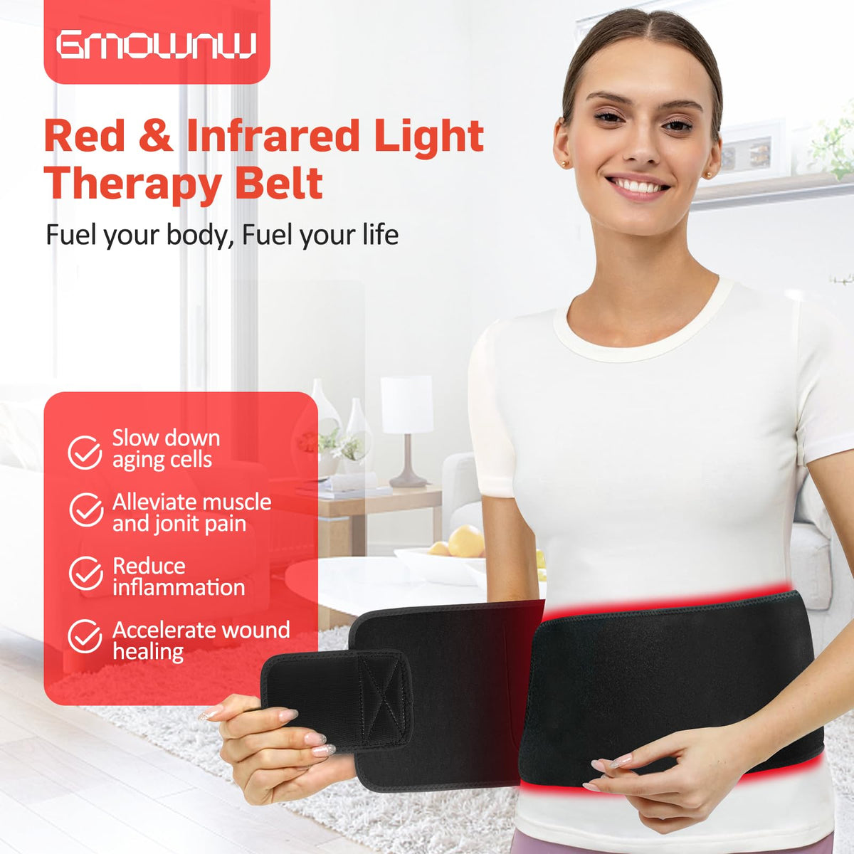 Red Light Therapy for Body, Infrared Light Therapy for Shoulder Waist Muscle Pain Relief