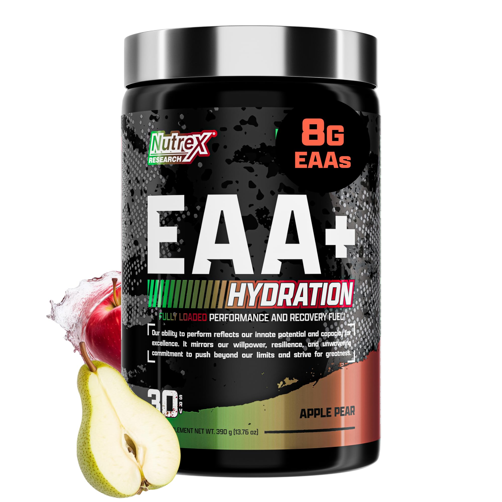 Nutrex Research EAA Hydration - EAAs + BCAA Powder - Muscle Recovery, Strength, Muscle Building, Endurance - 8G Essential Amino Acids + Electrolytes - Strawberry Watermelon 30 Serving