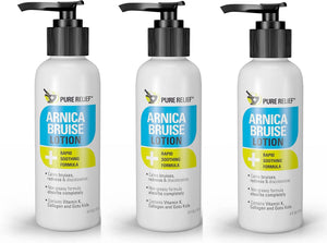 Pure Relief Arnica Bruise Relief Lotion for Bruising, Swelling, & Discoloration On Skin, Natural Skin Care Arnica Bruise Homeopathic Topical Bruise Cream W/Aloe Vera & Collagen, 4 Fl Oz (Pack of 3) Pure ReliefBuy Supplements Australia