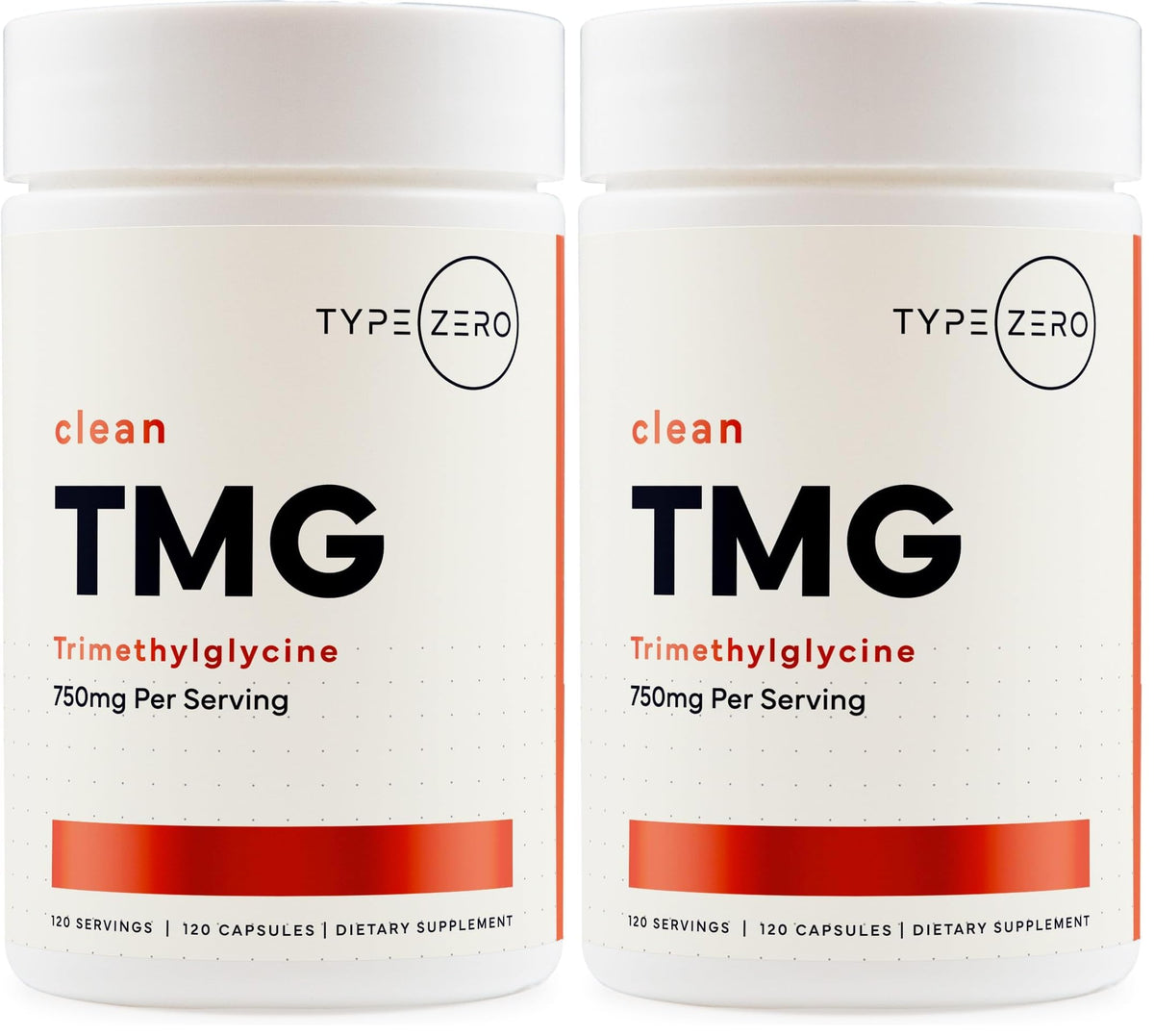 Type Zero Clean TMG (Trimethylglycine) 750mg, 120 Capsules, Gluten Free - GMO-Free