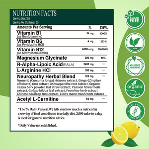 Neuropathy Supplements Liquid Drops, Advance 17-in-1 Stabilized R-Alpha Lipoic Acid (R-ALA) w. Acetyl L-Carnitine Vitamin B-Complex Magnesium, High Potency R-Lipoic Acid for Nerve Antioxidant Energy Vita PLynxeraBuy Supplements Australia