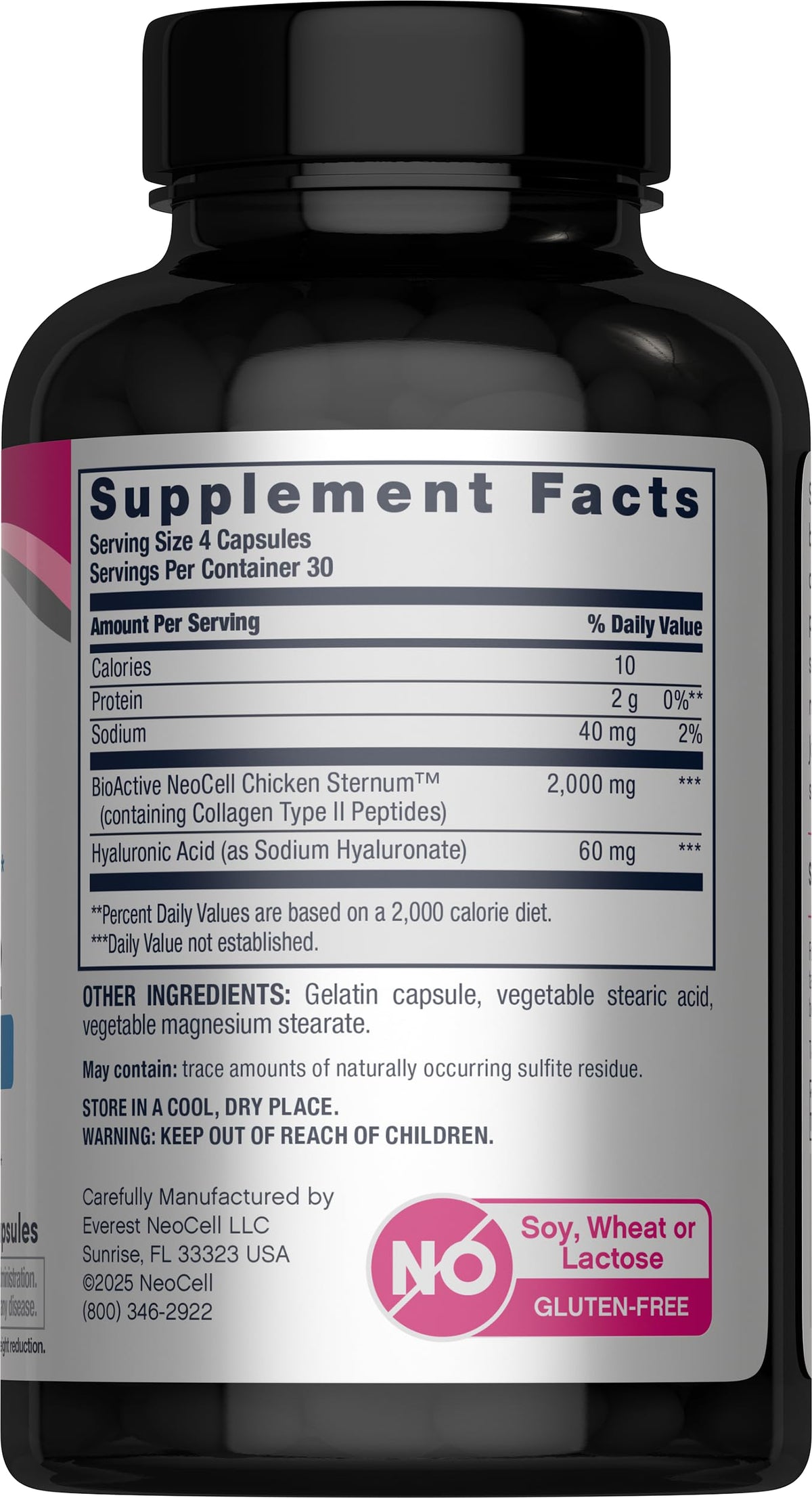 NeoCell Joint Complex Supplement - 120 Capsules - Plus Hyaluronic Acid - Collagen Type II - Advanced Formula