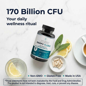 VITASEI Happy Flora Probiotic Supplement – 170 Billion CFU with Digestive Enzymes – Gut Health and Metabolic Support for Women and Men – 120 Capsules 2-Month Supply