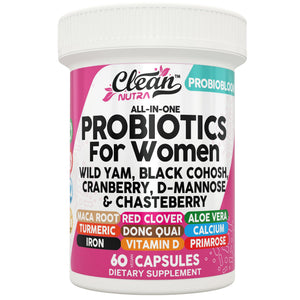 Clean Nutraceuticals Probiotics for Women with D Mannose, Cranberry Extract, Wild Yam, Chasteberry - 20 Probiotic and Prebiotic Strains - PH Balance, Womens Probiotic for Digestive Health - 60 Count Clean NutraceuticalsBuy Supplements Australia
