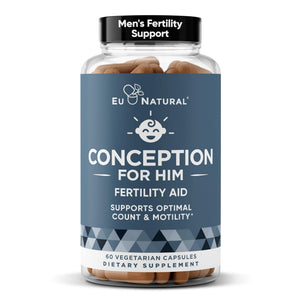 Eu Natural Conception for Him - Male Fertility Supplements with Ashwagandha, Folate & Zinc - Sperm Count, Motility & Strength Support - Fertility Support for Men, 60 Vegetarian Capsules Eu NaturalBuy Supplements Australia