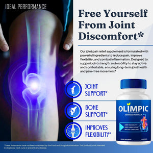 Olimpic Capsules, Advanced Joint Support Supplement Pills for Mobility and Comfort - Maximum Strength, Official Olim Pic Joint Support All Natural Formula, Premium Olim-Pic Reviews (60 Capsules) IDEAL PERFORMANCEBuy Supplements Australia